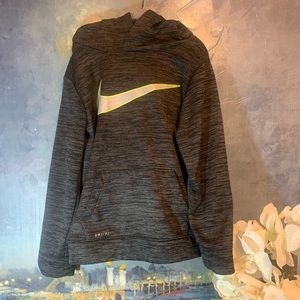Boys Gray & Green NIKE Hooded Pullover sweatshirt
